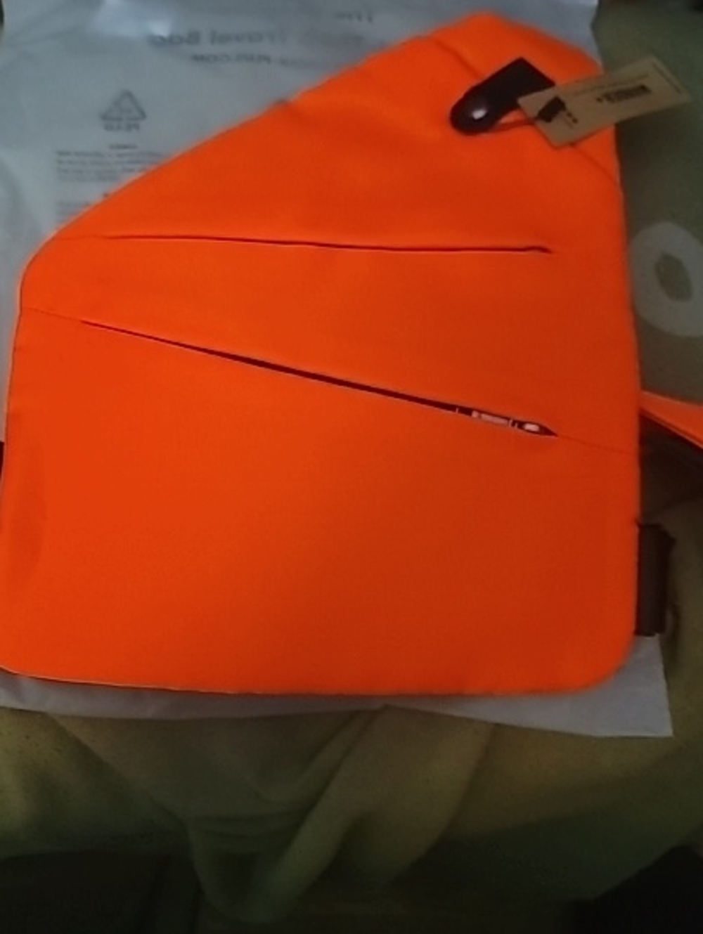 Sleek Orange  Sling Bag - Lightweight Everyday Carry- Unisex